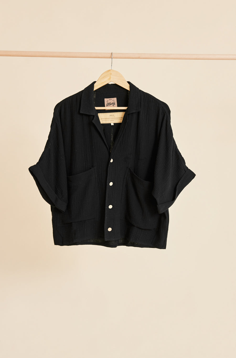 BRELLA - Women Black Short Sleeve Shirt