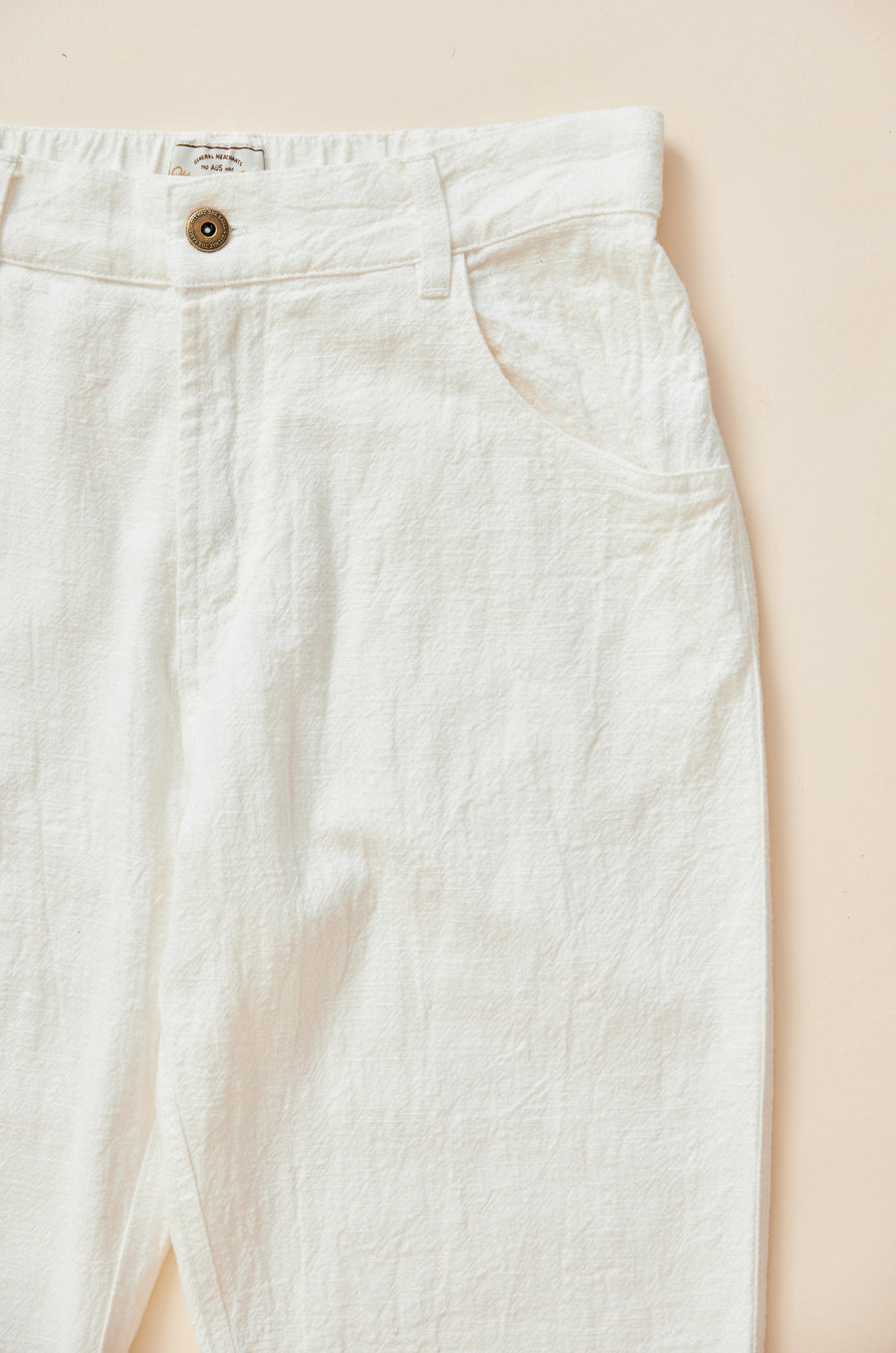 Miller - Unisex Textured Linen Pants - White