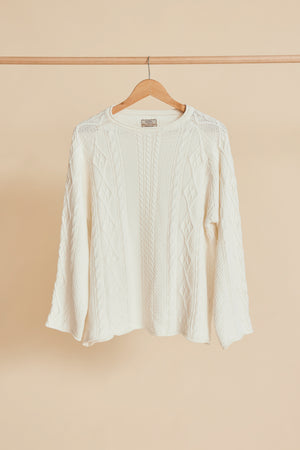 Rory Cable Knit Sweater - Antique White