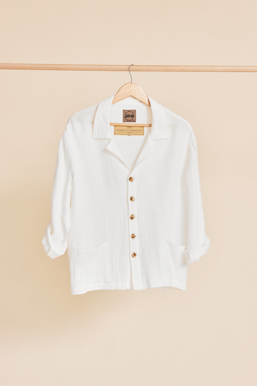 New Look oversized short sleeve linen mix shirt in white