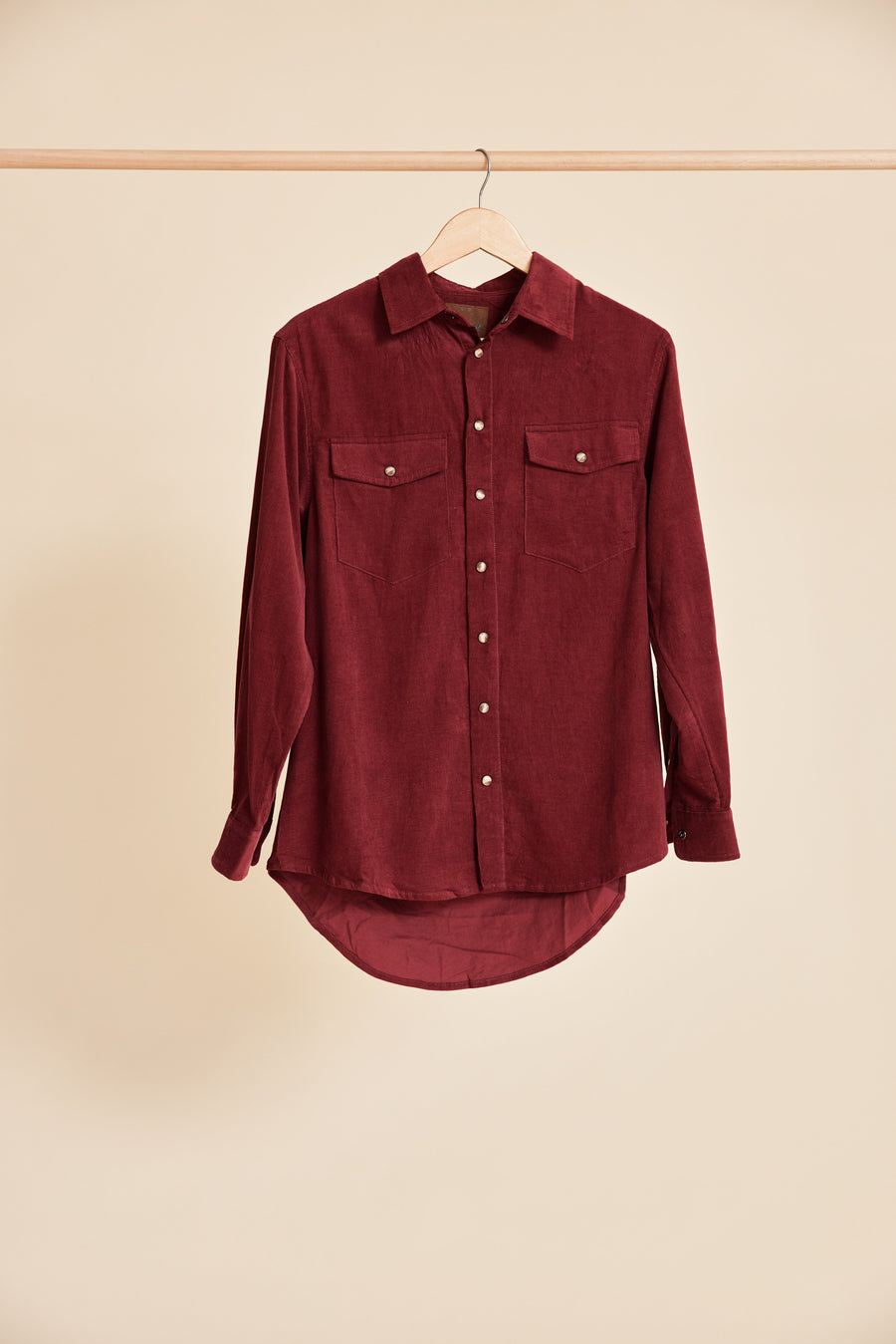 Burgundy Corduroy - Women Long Sleeve Shirt