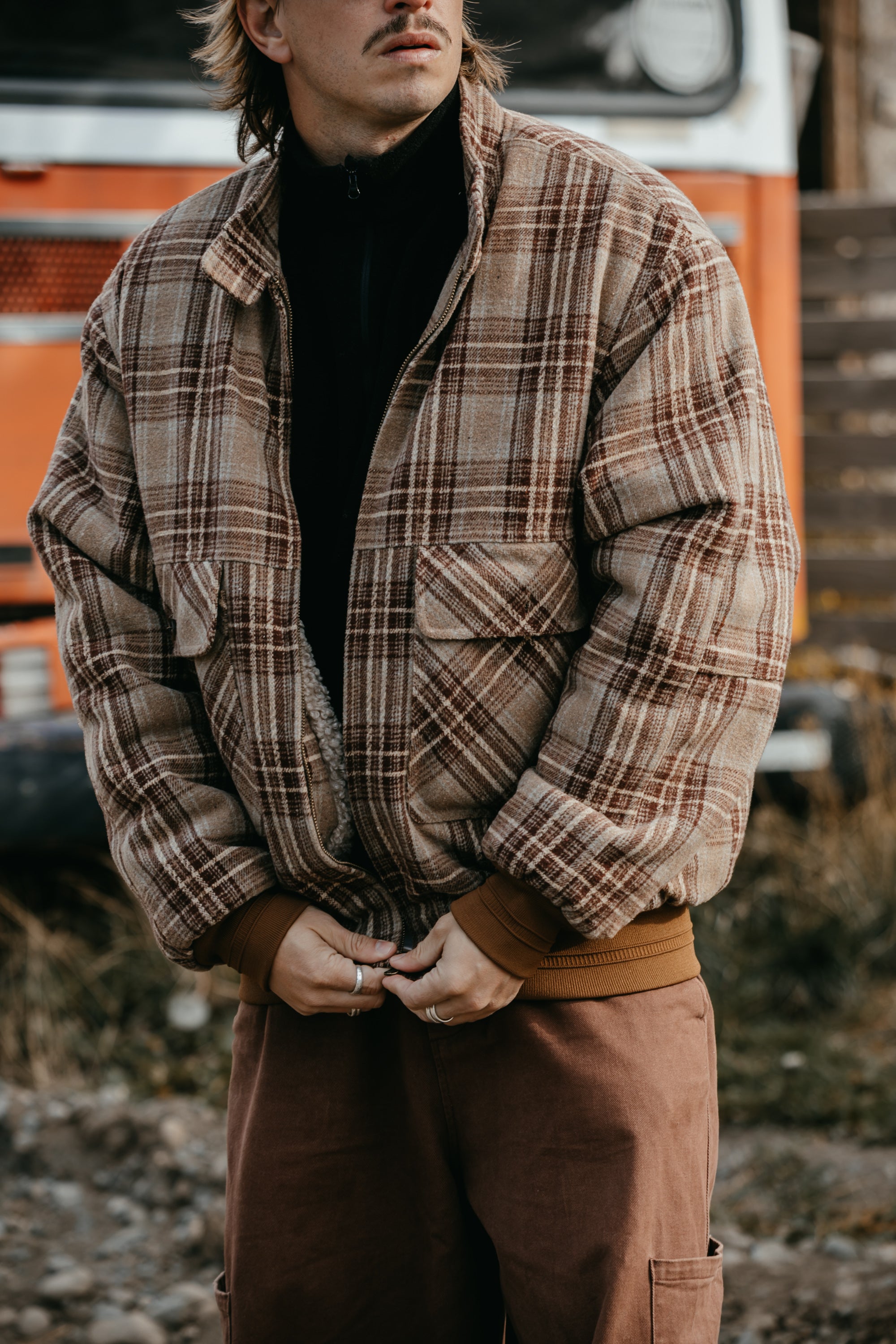 Highland Sherpa Plaid Jacket