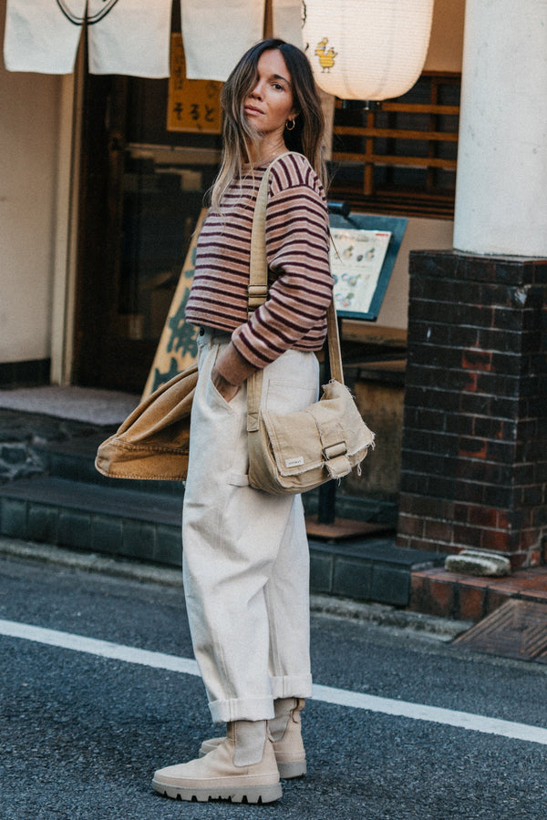 Ben Roy - Carpenter Baggy Pleated Pants - Oat main image 0