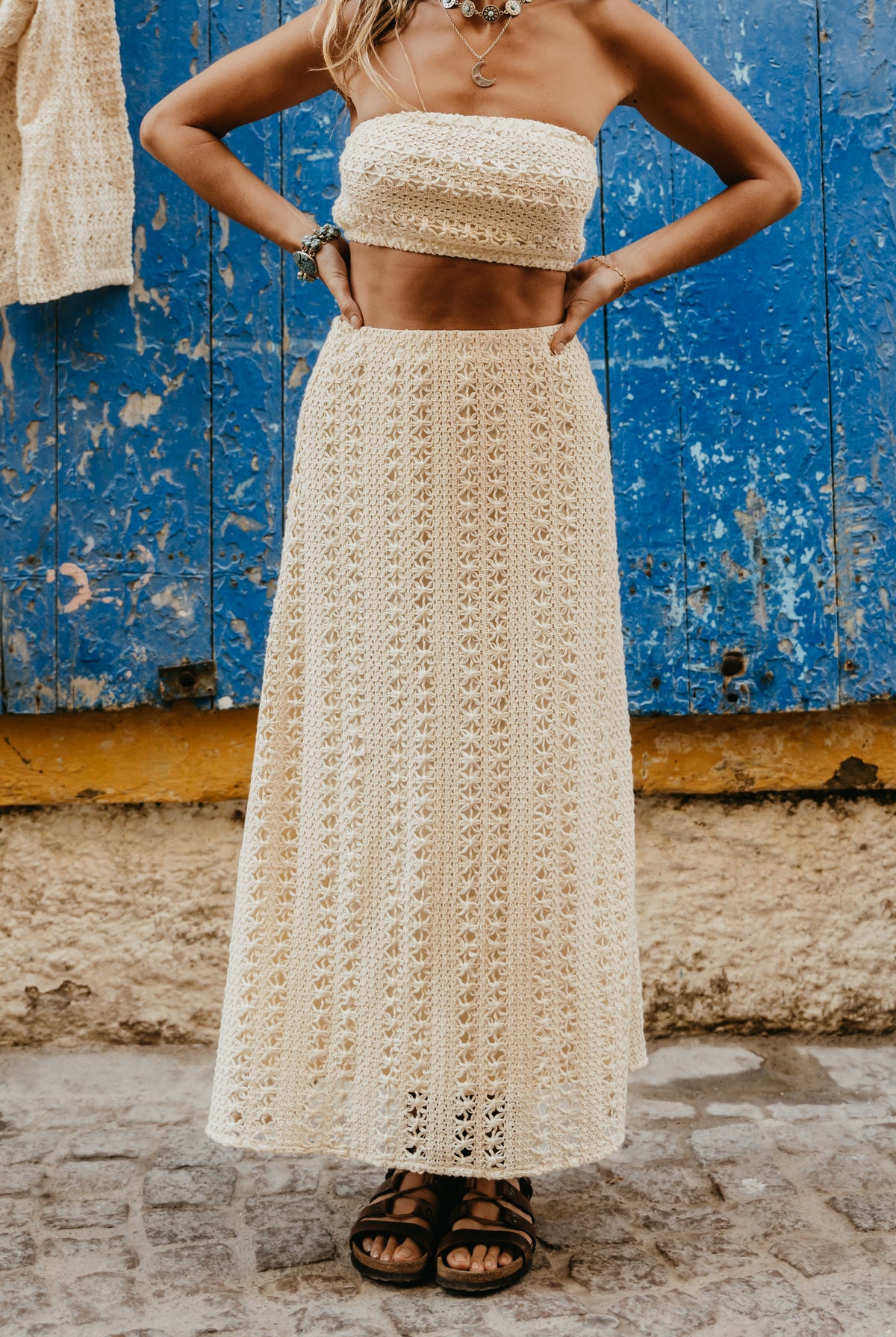 Talis Crochet Midi Skirt
