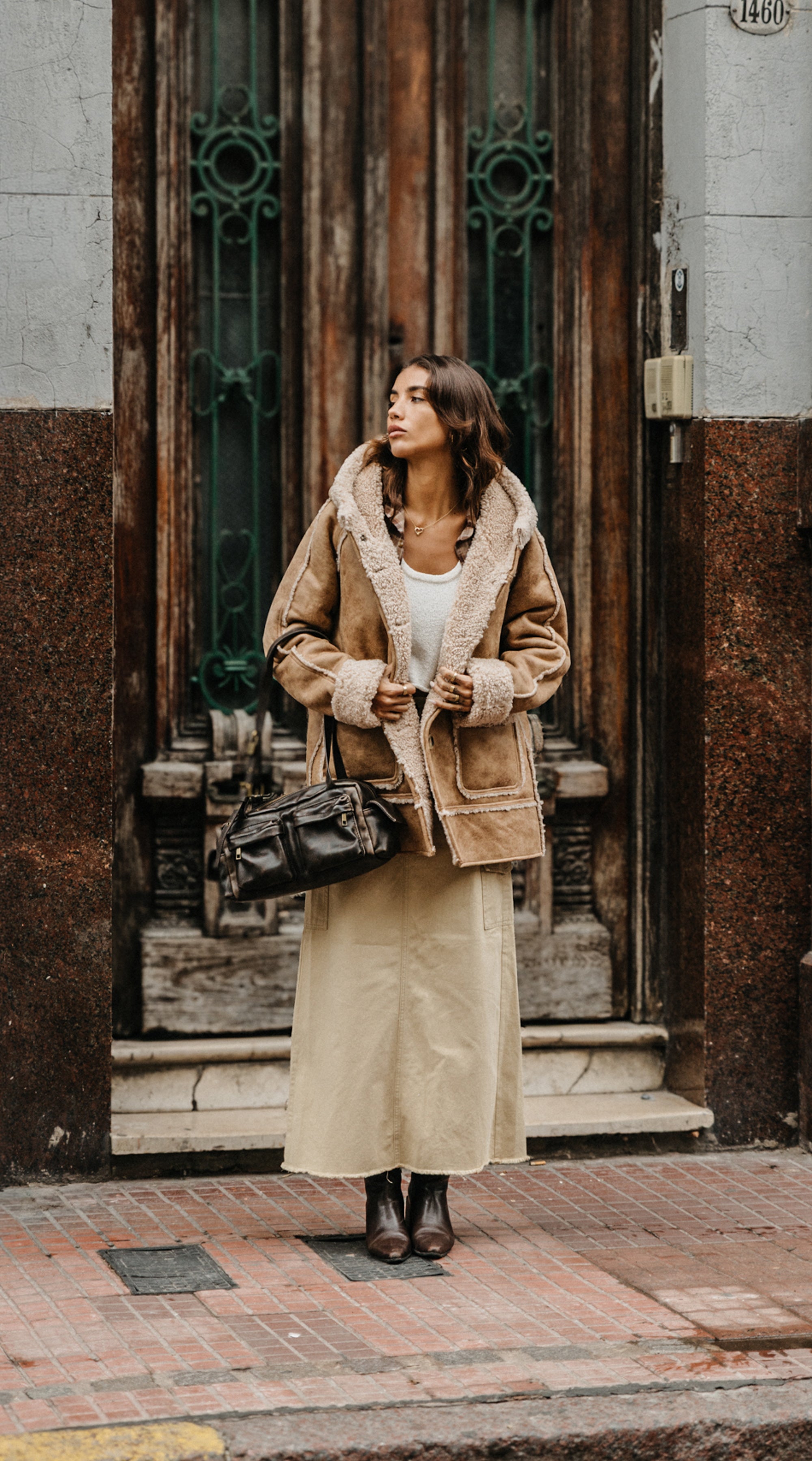 Wildway Sherpa Suede Jacket Unisex - Light Brown