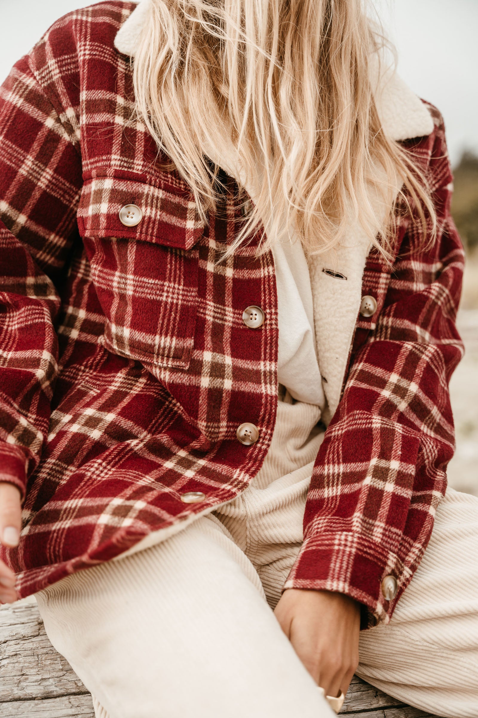 Rover - Women Burgundy Flannel Jacket