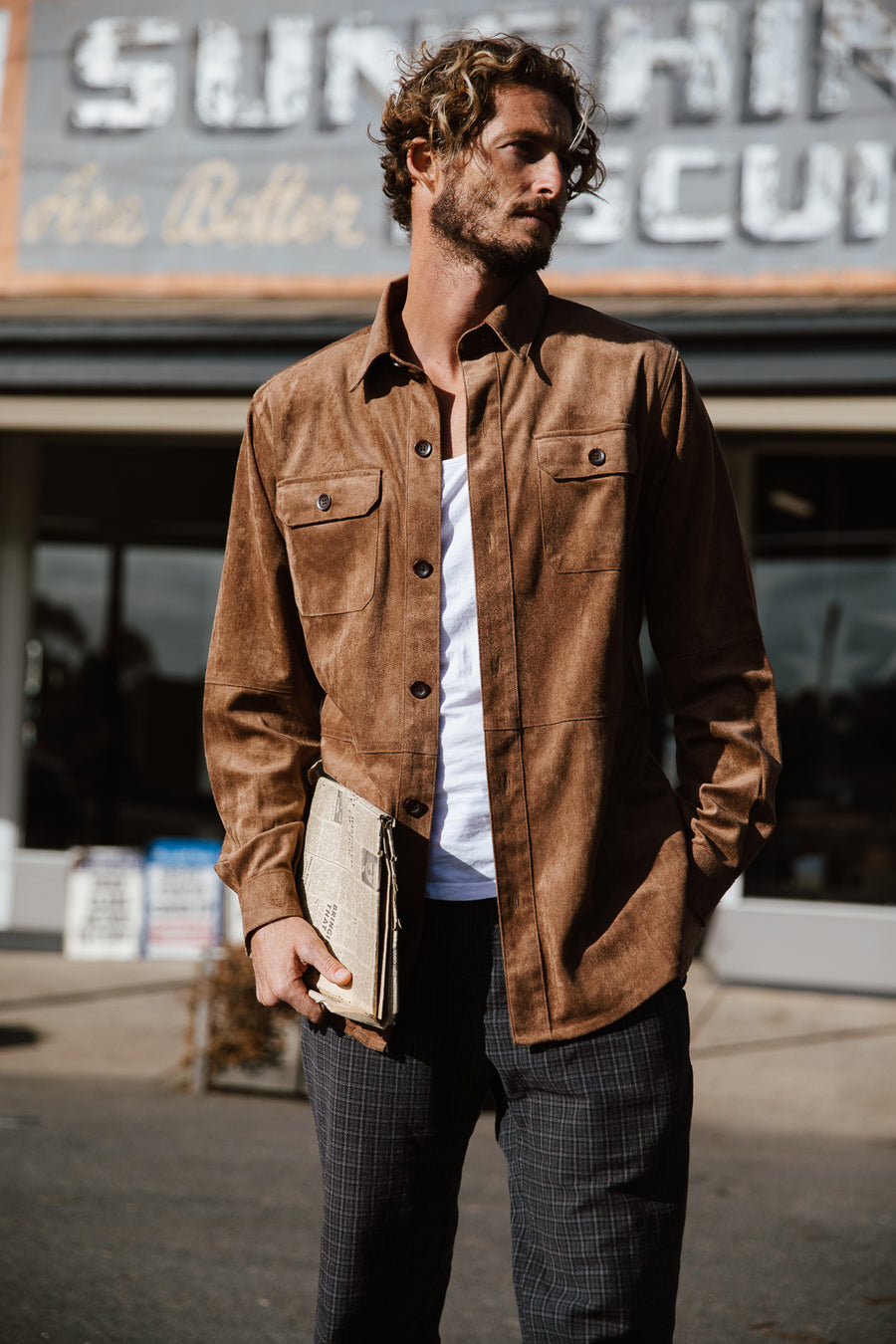 New Federal - Suede Long Sleeve Shirt/Jacket