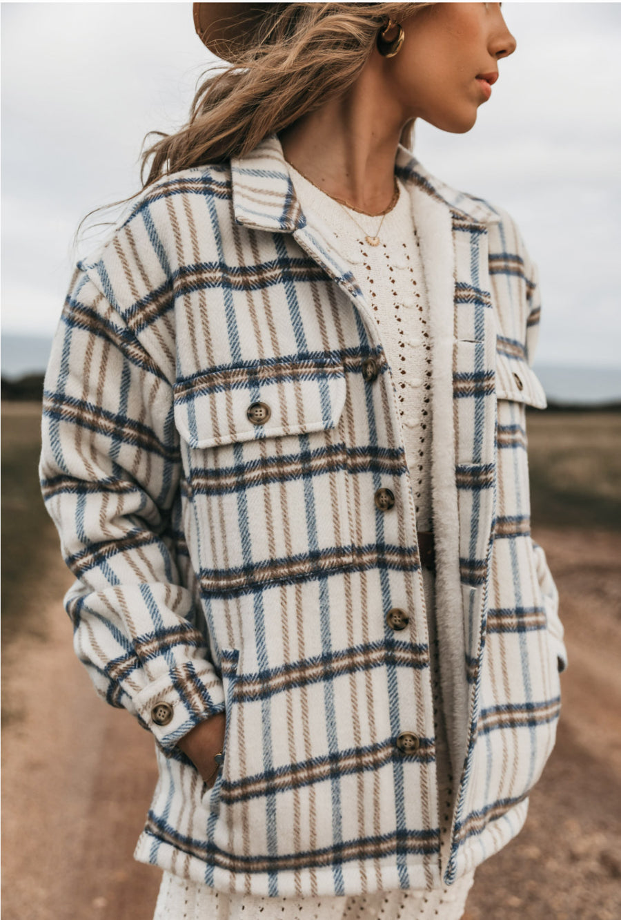 Bransby - Women White Flannel Jacket