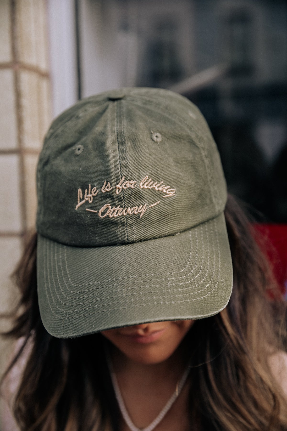 Cap Wash Label Living Cap - Washed Green