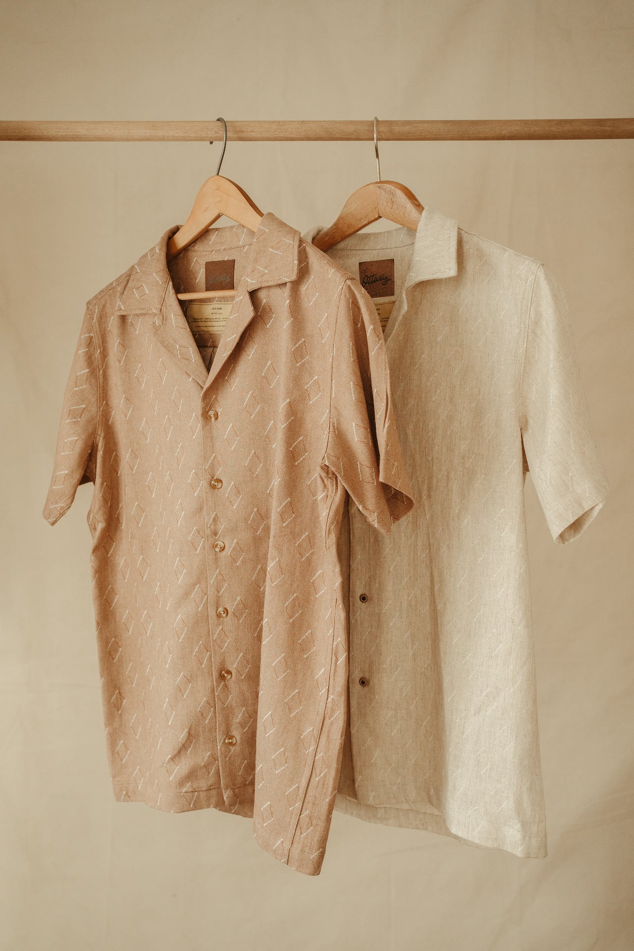 【HAVEL studio】RAMIE SHORT SLEEVE SHIRT Jasper Brown - Ramie Short Sleeve Shirt