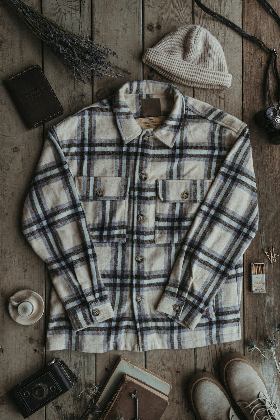 Lenny - Cream Flannel Shirt/Jacket