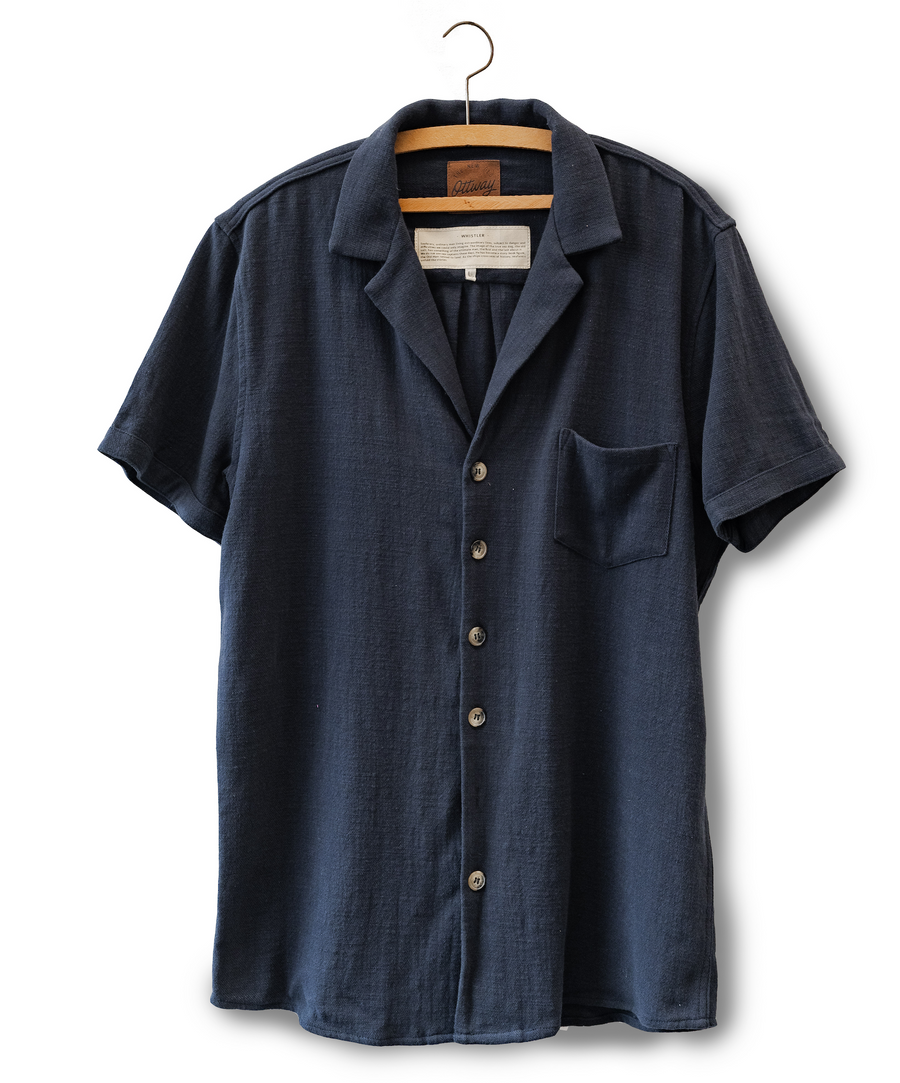 Whistler Navy - Ramie Short Sleeve Shirt