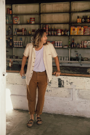 Kora - Brown Checked Pants