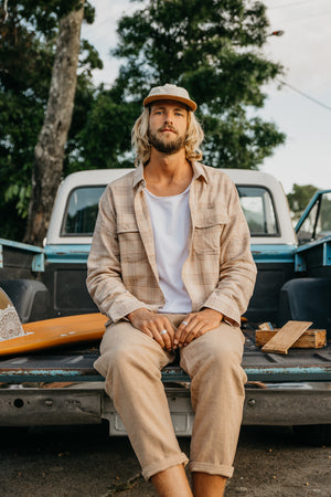 Miller - Textured Linen Pants - Light Brown