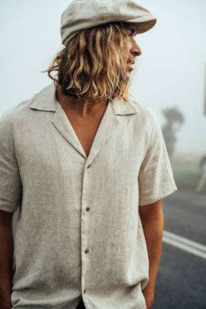 Jasper Cream - Ramie Short Sleeve Shirt