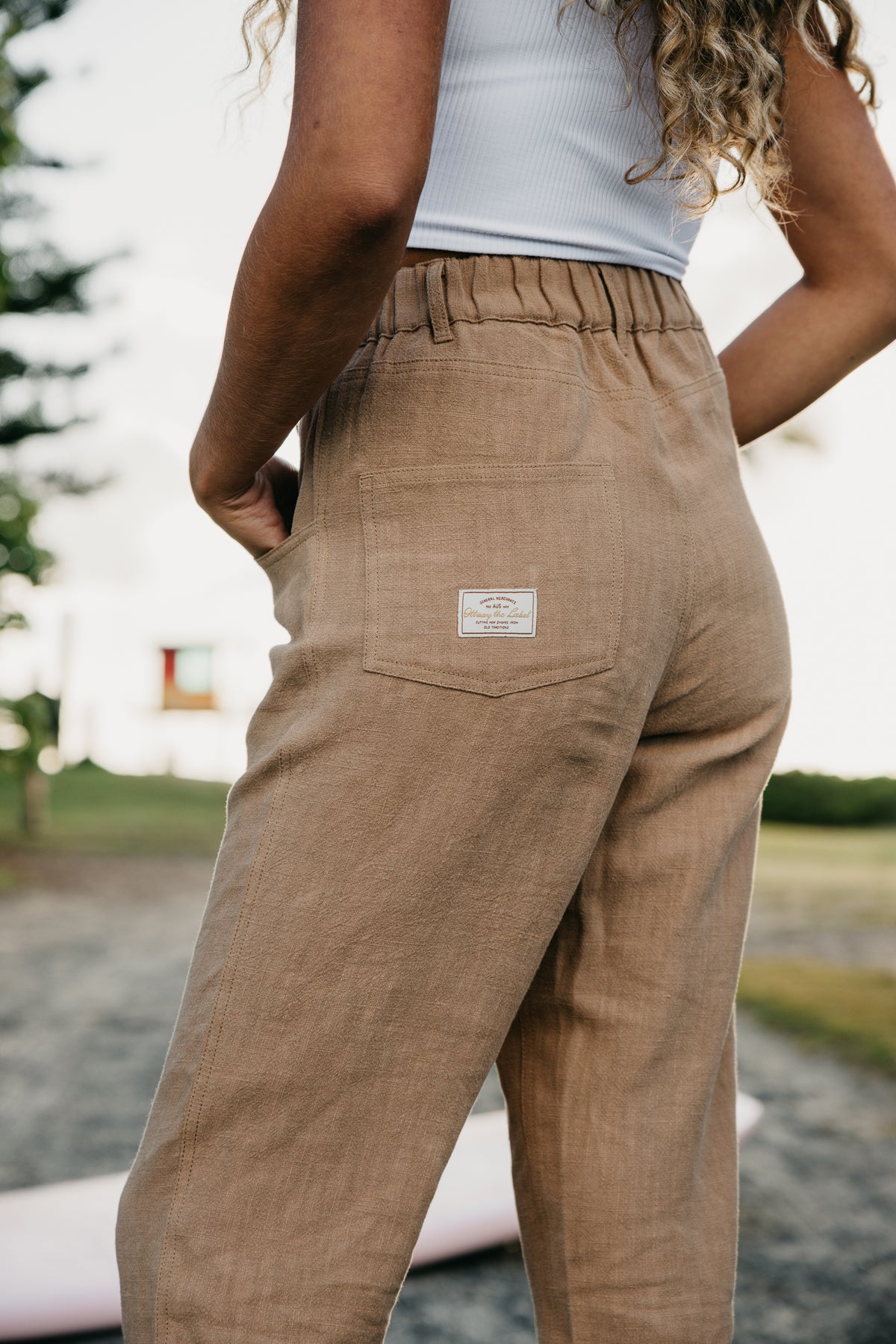 Colmar Brown Cotton And Linen Pants