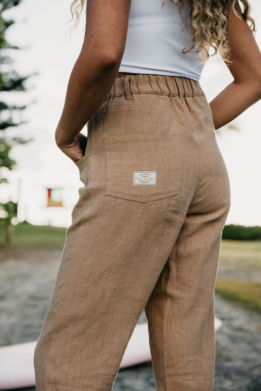 Miller - Unisex Textured Linen Pants - Light Brown – OTTWAY