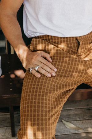 Kora - Brown Checked Pants