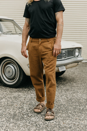 Kora - Brown Checked Pants