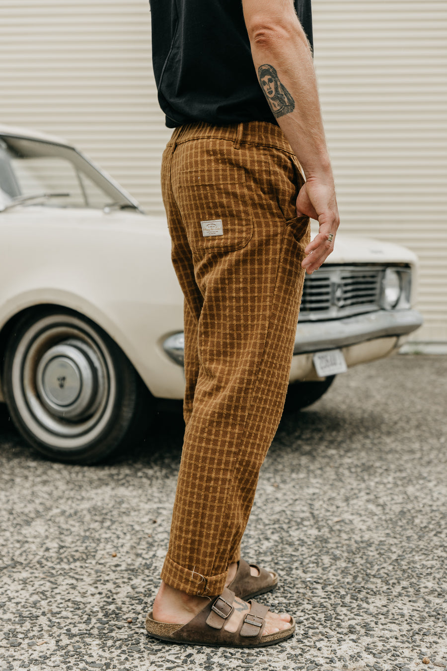 Kora - Brown Checked Pants