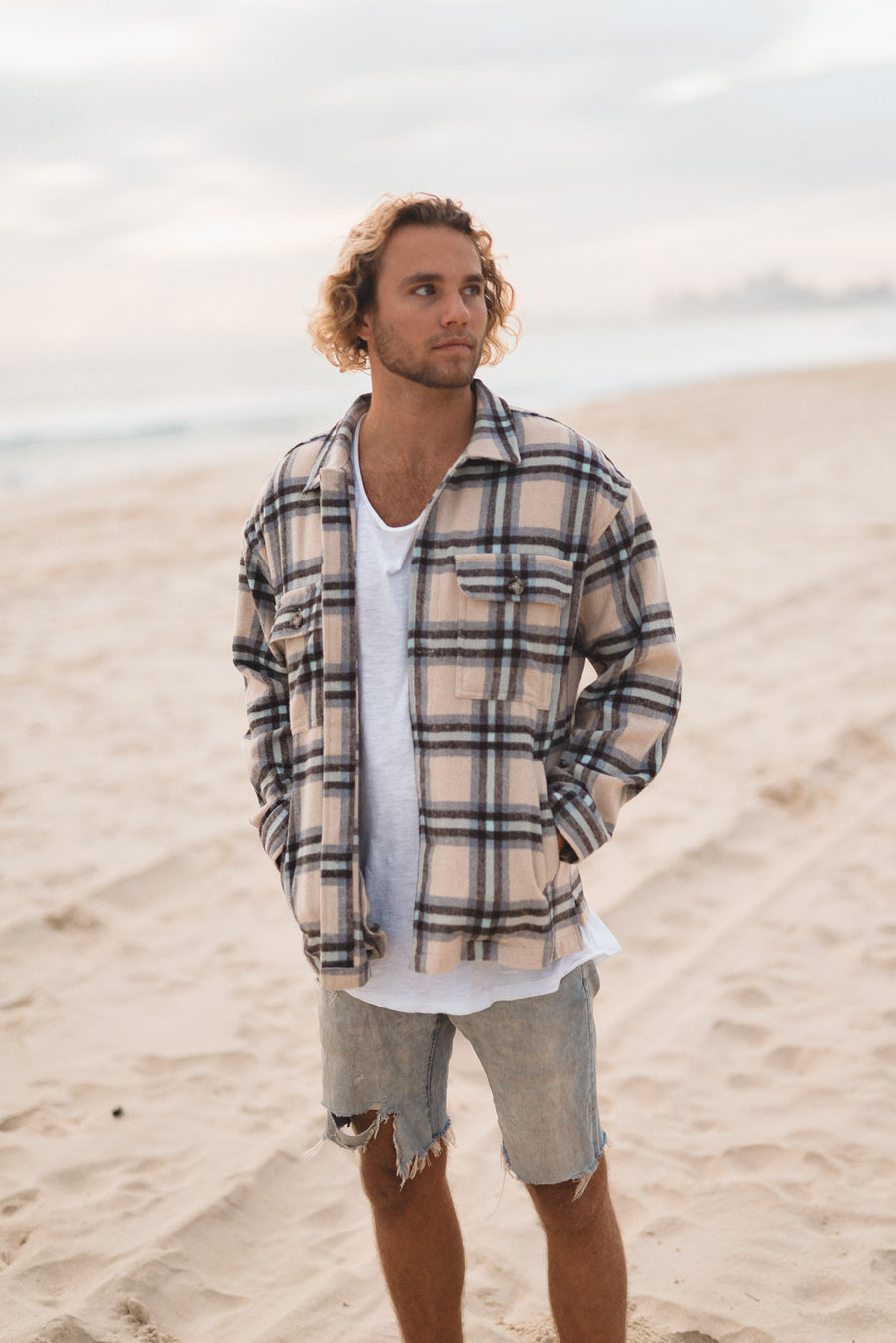 Lenny - Cream Flannel Shirt/Jacket