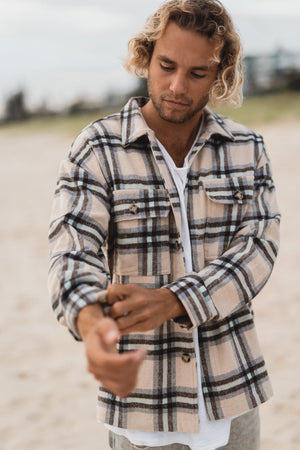 Lenny - Cream Flannel Shirt/Jacket