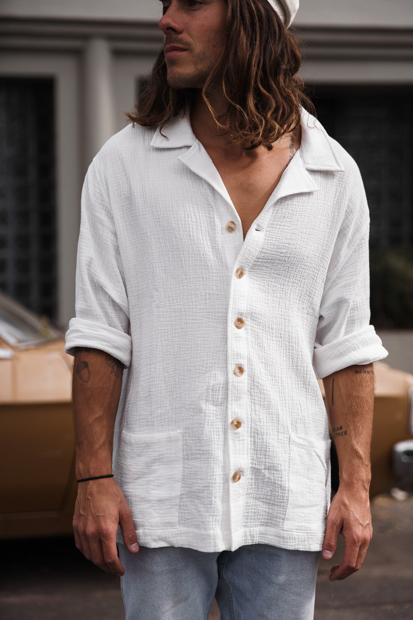 PALMER - WHITE LONG SLEEVE SHIRT