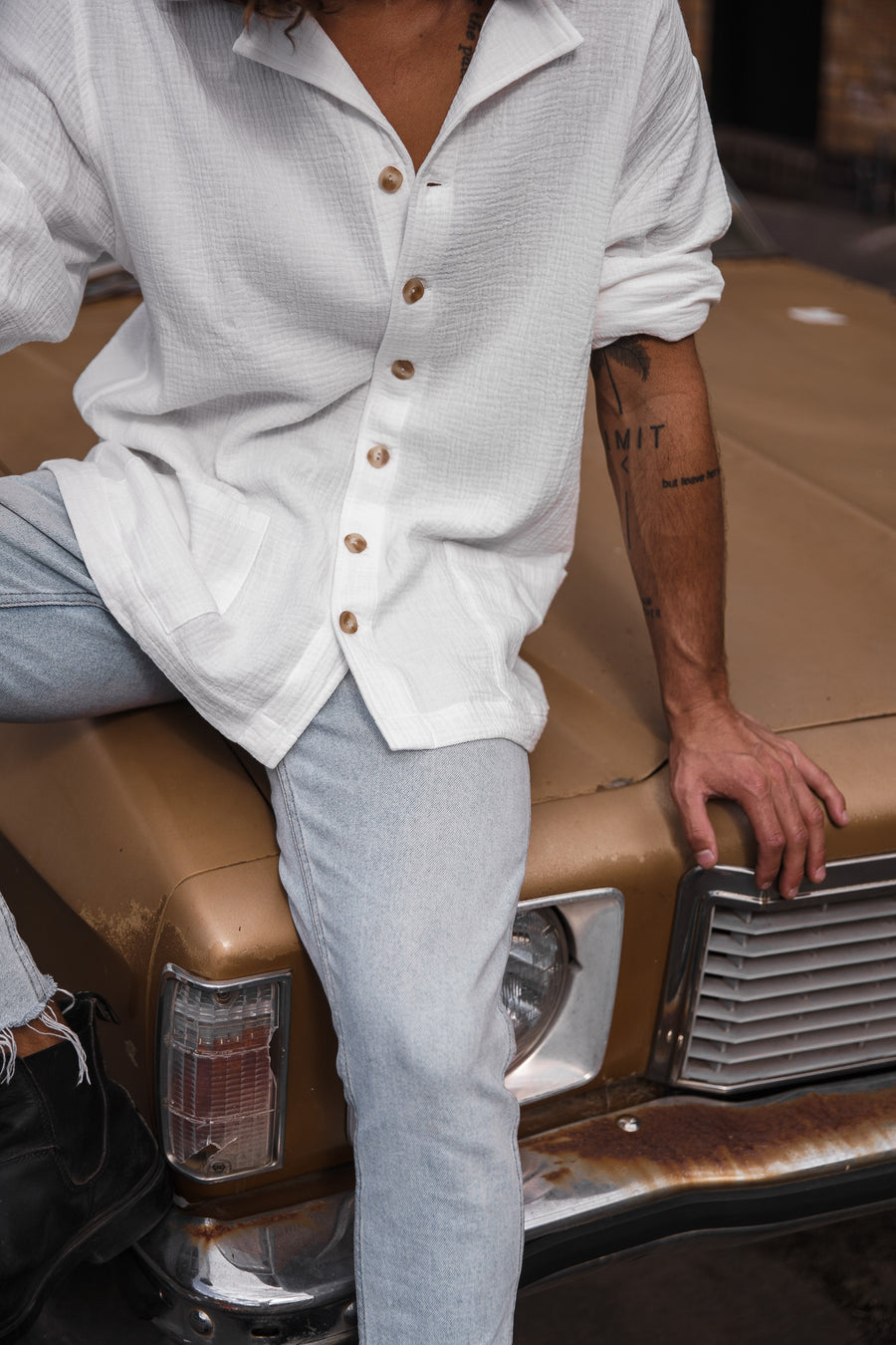 PALMER WHITE LONG SLEEVE SHIRT OTTWAY