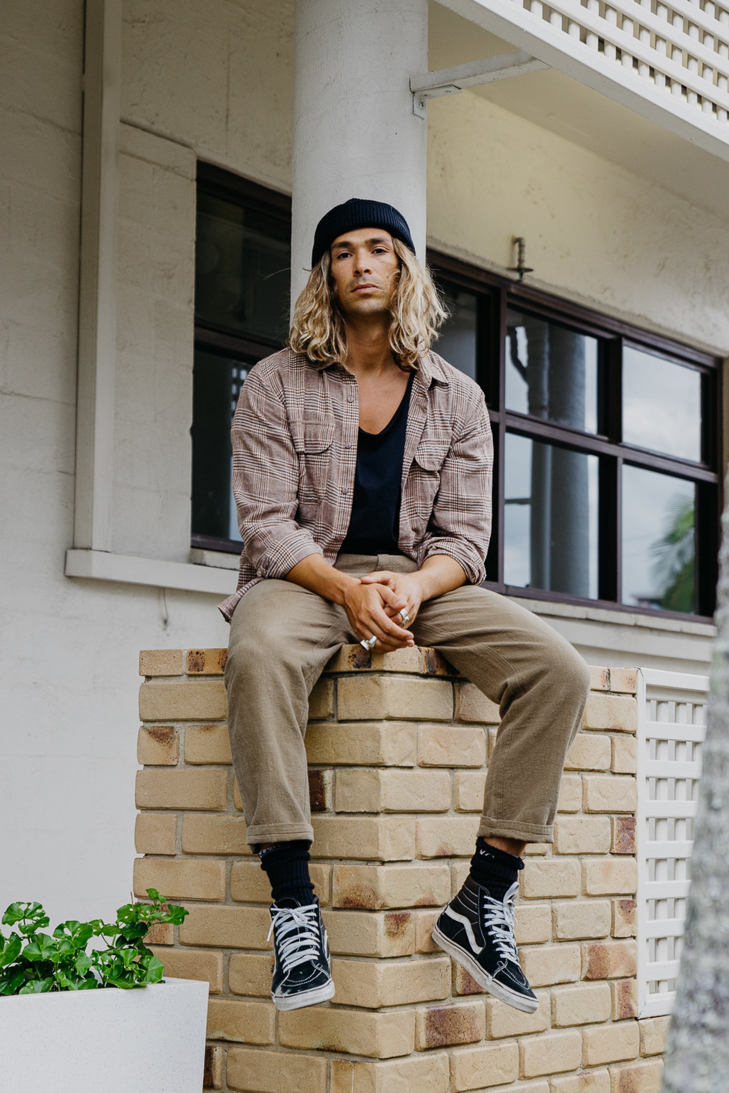 Keir Textured Pants Natural