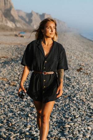 Whistler Navy - Ramie Shirt Dress