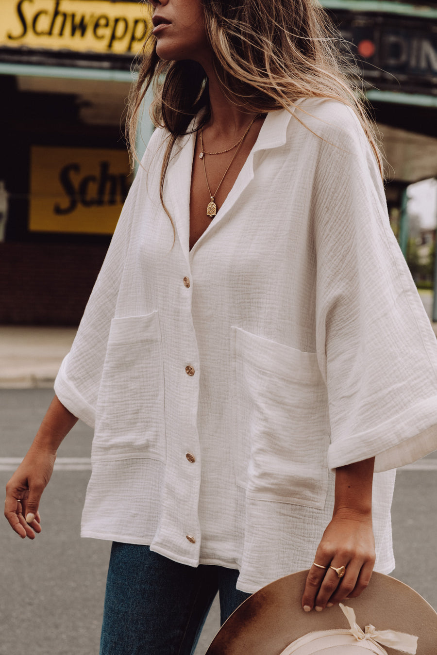 BRELLA - Women White Short Sleeve Shirt
