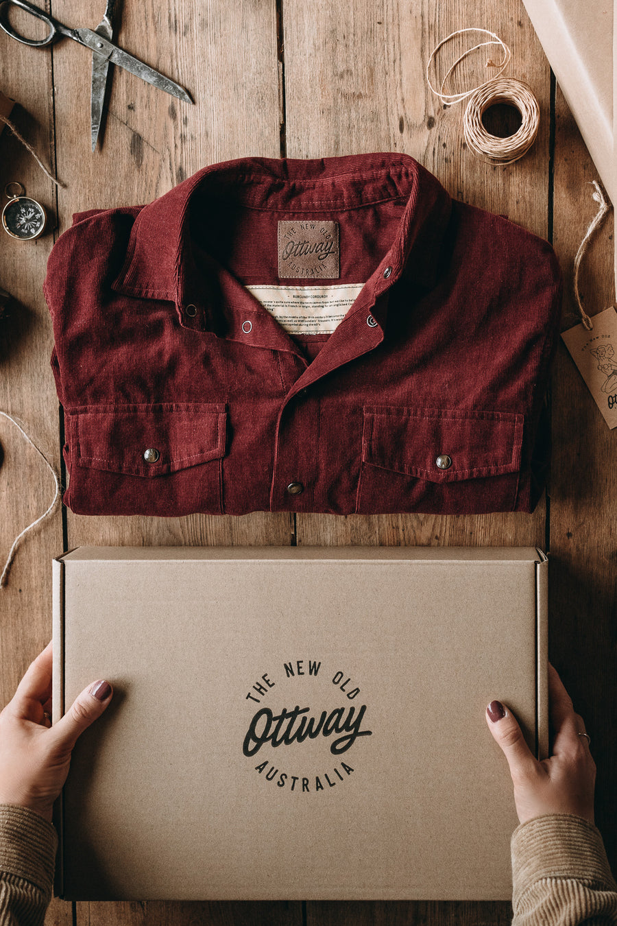 Burgundy Corduroy - Women Long Sleeve Shirt