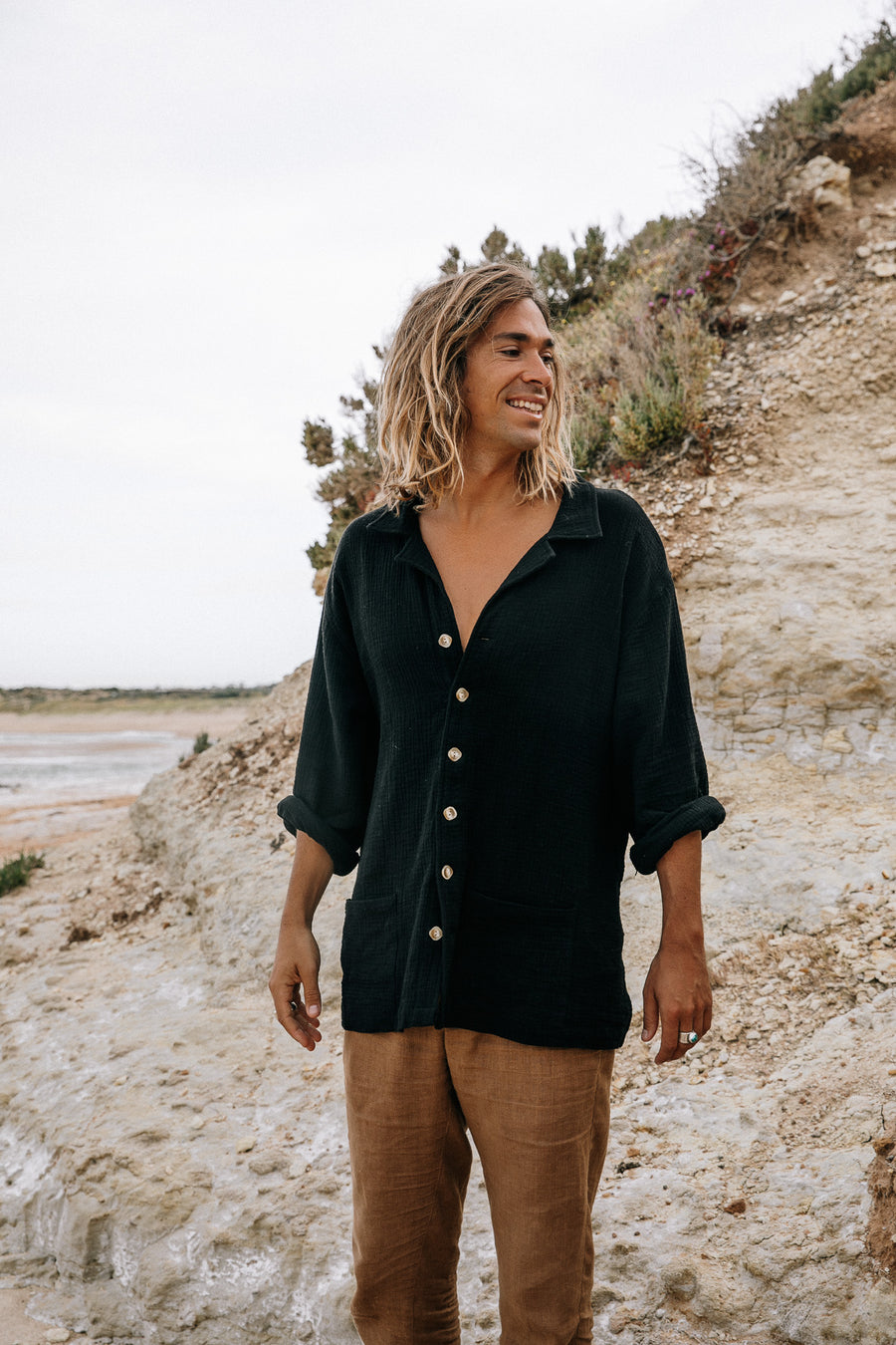 PALMER - BLACK LONG SLEEVE SHIRT