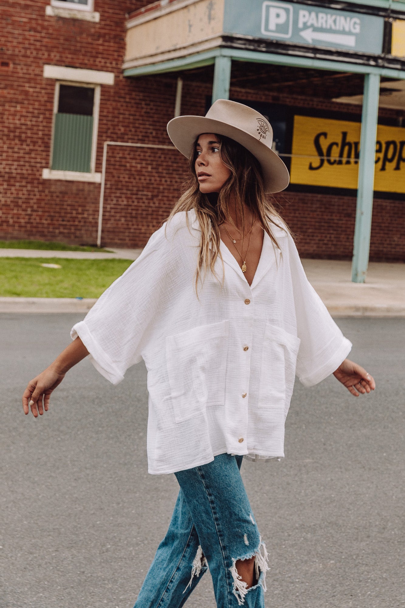 BRELLA - Women White Short Sleeve Shirt