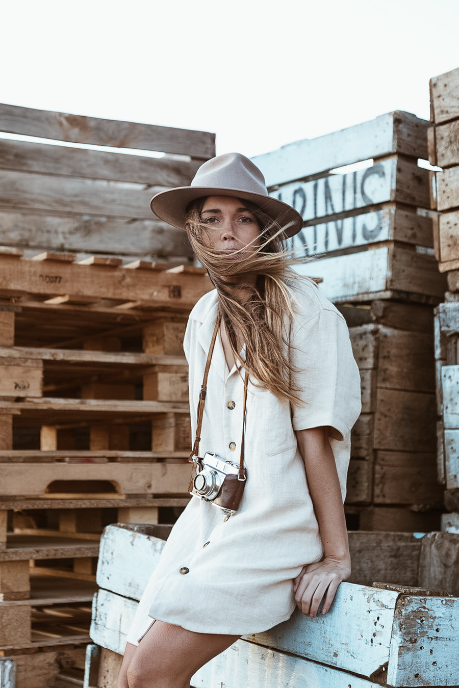 Whistler Cream - Ramie Shirt Dress