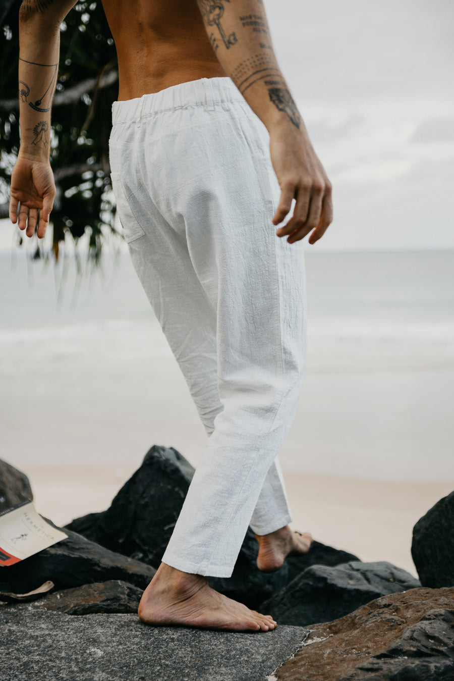 Miller - Textured Linen Pants - White
